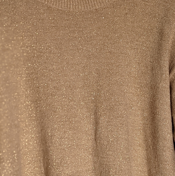H&M Sparkling Gold Knit Loose Pullover Sweater, M - Picture 3 of 8